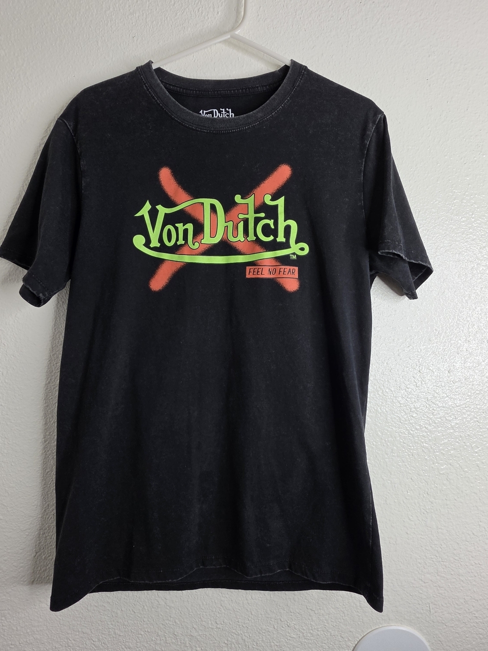 Von Dutch Feel No Fear Skull Graphic T-Shirt Black Size Small